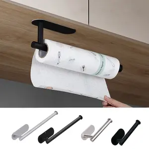 1PC Toilet Paper Rack Kitchen Paper Towel Holder Bathroom Paper Towel Holder Adhesive Absorbent Paper Dispenser WC Kitchen Hardware Storage Accessories