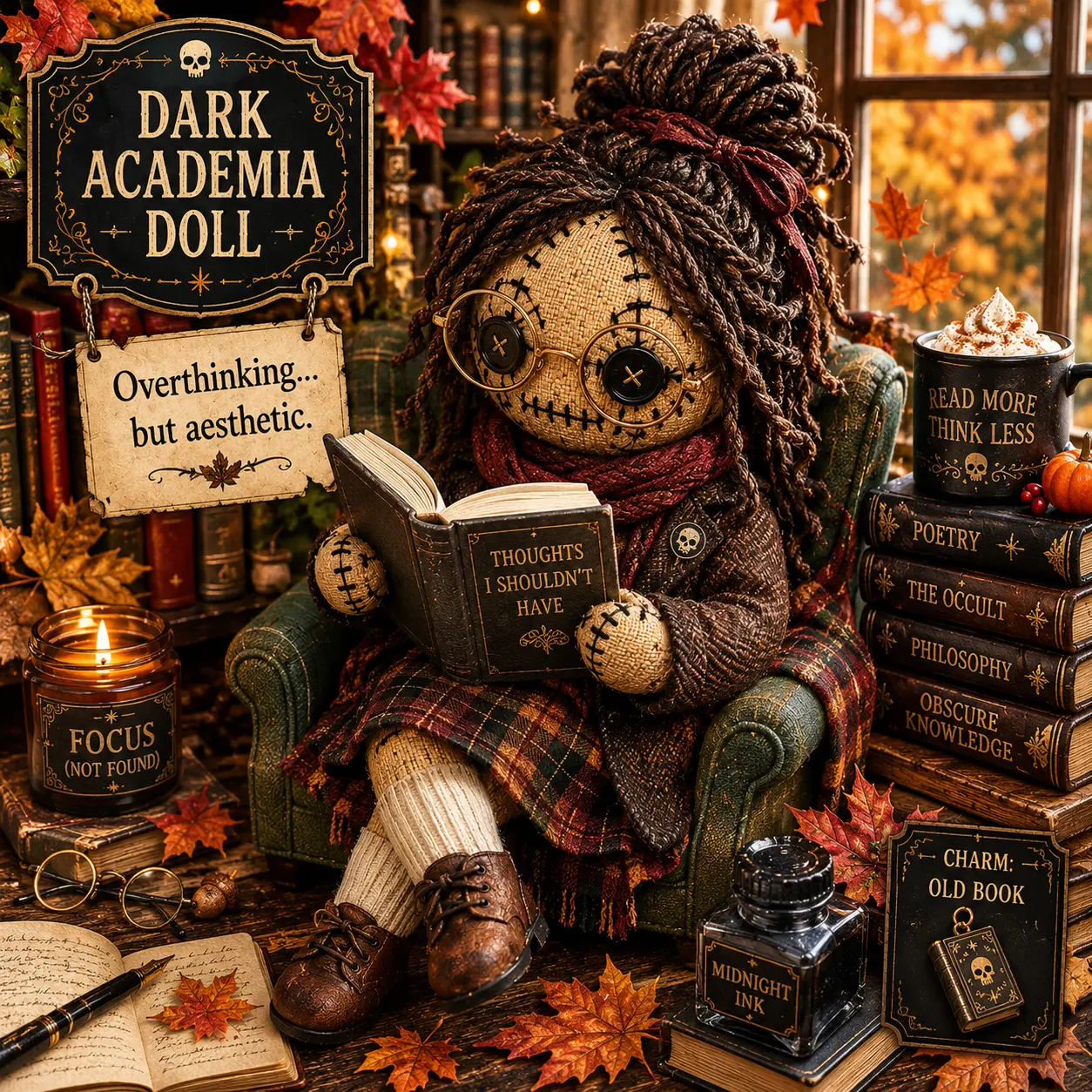 Dark Academia Voodoo doll
