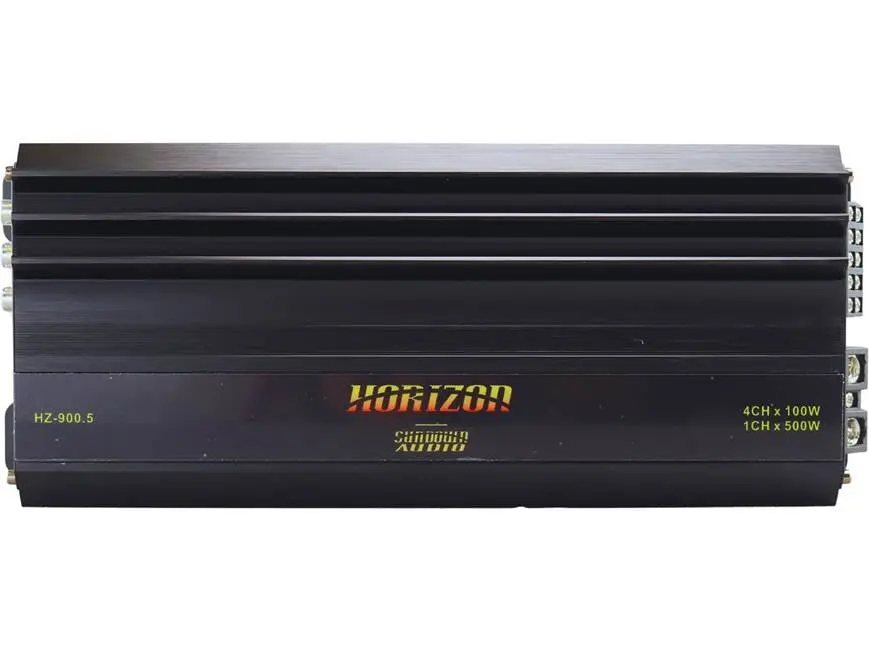 Sundown Audio HZ-900.5 Horizon Series 5-Channel Amplifier — 100 Watts RMS x 4 at 4 Ohms + 500 Watts RMS x 1 at 1 Ohm Compact Aluminium