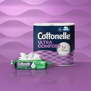 Cottonelle GentlePlus Flushable Wet Wipes with Aloe & Vitamin E, 4 Flip-Top Packs, 42 Wipes Per Pack (168 Total Wipes), Packaging May Vary