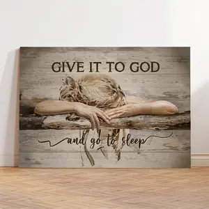 Sleeping Girl & Slogan Pattern Paintin,Modern Canvas  Poster,  Decor for Home Living Room Bedroom wall art