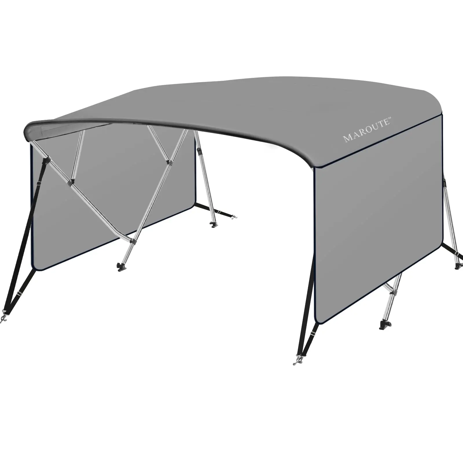 GARVEE 4 Bow Bimini Top Boat Cover with Aluminum Alloy Frame, Adjustable Support Poles, Zippered Storage Boot, PU Coating Canvas, Available in Multiple Sizes (8ft L x 54" H, Widths 67" to 96")