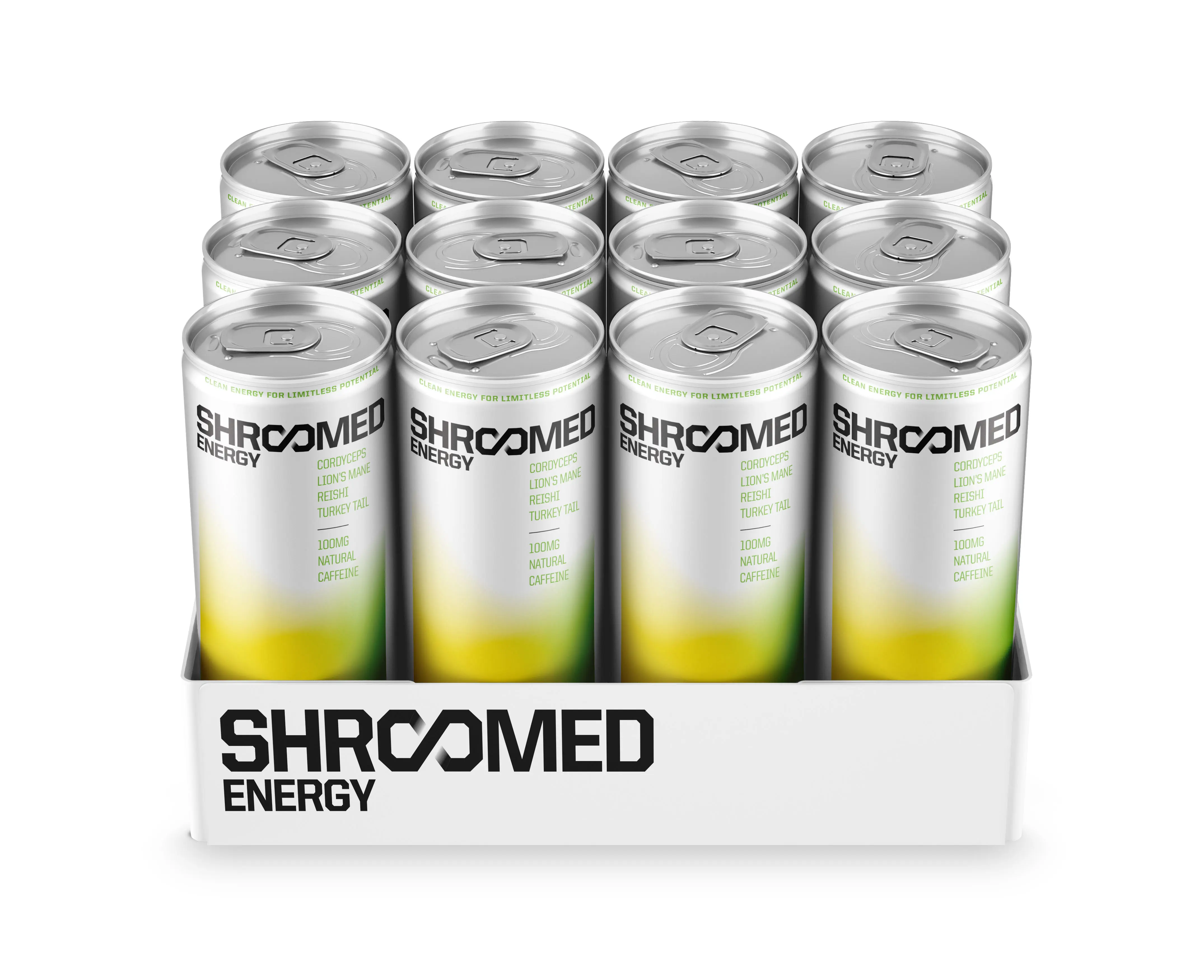 Shroomed Energy Drink | Clean Energy + Focus | 12 Pack