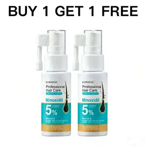 [BUY 1 GET 1 FREE]KORMESIC 5% Minoxidil Hair Growth Scalp Massage Cream with Keratin & Ginger for Men Women Prevents Loss Repairs Follicles Promotes Strengthens Roots Buy 1 Get 1 Free