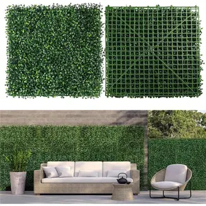 12 Panels 20"x20" Artificial Boxwood Hedge Wall Panels - UV-Resistant PE Greenery Backdrop with Realistic Foliage for Indoor/Outdoor Garden Fence, Patio, Balcony Decor, Outdoor Privacy Screen |     Lush Foliage Backdrop |     Dense Greenery Panel