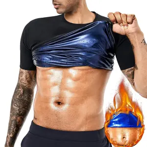 Menswear Body Shaper Shapewear Sauna Suits Vest Fitness Stretchy Shirt Sweat Compression Gym Workout Tank Tops Sports Training Athletic Activewear Outdoor Fabric