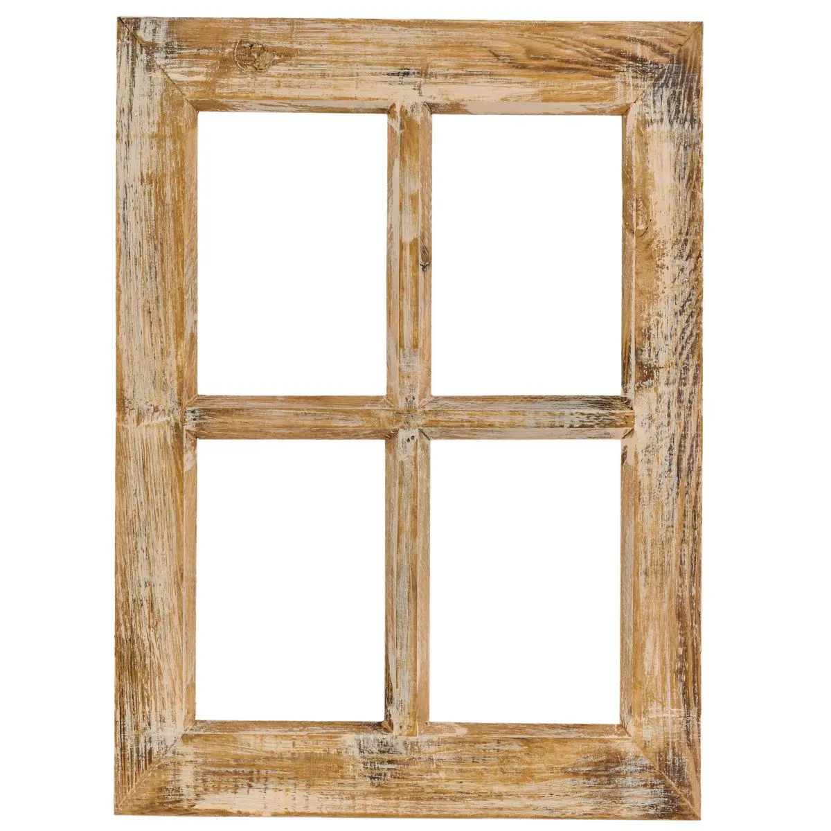 Decorative Wood Window Frame (No Glass) 20 Inch Antique Tan Cream AP036461