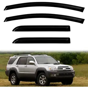 4PC Rain Guards for 2003-2009 Toyota 4Runner Window Visors for 03-09 4Runner Deflectors Sun Shades Vent Tape On Out Channel