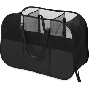 Collapsible Laundry Baskets with 3 Compartment, 150L Tear-Hamper, Foldable Laundry Basket with Tote Handles, Dirty Clothes Hamper for Laundry, Bedroom,, Dorm Black