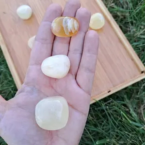 Honey Calcite Hand Polished Stones  - AA Grade -  Ethically Sourced from Peru