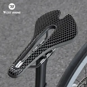 WEST BIKING 3D Printed Carbon Fiber Saddle Honeycomb Saddle Bicycle Parts Lightweight Road Mountain Bike Saddle