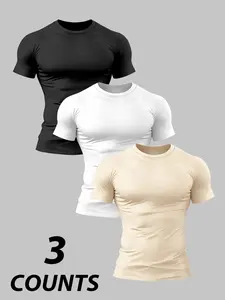3 Pack Cotton T-Shirts for Men Basic Crewneck Tee Soft Breathable Everyday Essential Casual Streetwear Minimal Style Gym Workout Layering Shirt Gift for Him #menshirt #basictshirt #cottontee #3packshirts #mensfashion #streetwear #everydaystyle