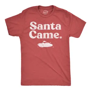 Mens Funny T Shirts Santa Came Sarcastic Christmas Graphic Novelty Adult Joke Tee for Men Mens Funny T Shirts Cool Vintage Fashion T-Shirt Gift Classic Menswear Christmas Apparel for Men Funny Adult Humor Short Red -