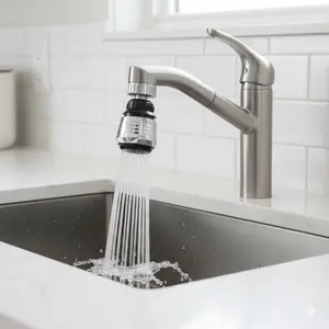 Adjustable Kitchen Bath Shower Extension Sprayer Set, Stainless Steel Water-Saving Anti-Splash Faucet Aerator with Multi-Mode Filter Head, Easy Install Rustproof Eco Flow Booster Nozzle