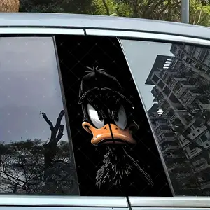 2pc Duck Creative Vinyl Sticker Car B-Pillar Protection Decal Car Decals Easy Peel & Stick Sunproof Waterproof Scratch-Resistant for All Cars