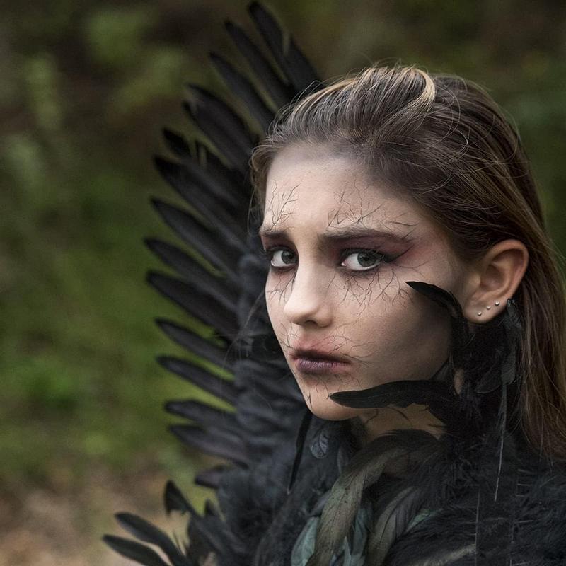 Angel Wings and Halo Headband Kids Girls, White Black Feather Wings for Children Adult