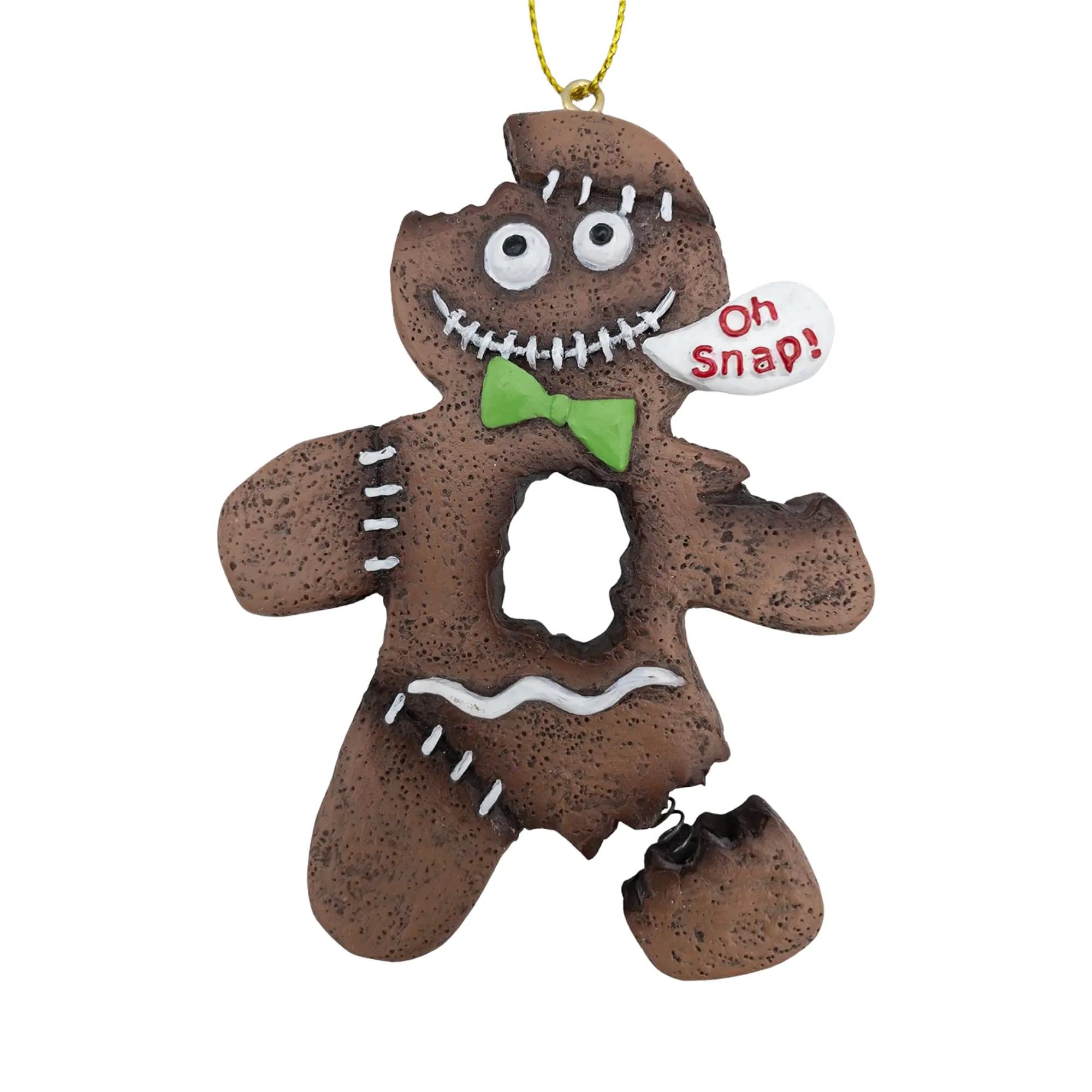 Gingerbread Man Zombie Monster Cookie Oh Snap! Broken Leg Ugly Halloween Christmas Tree Ornament