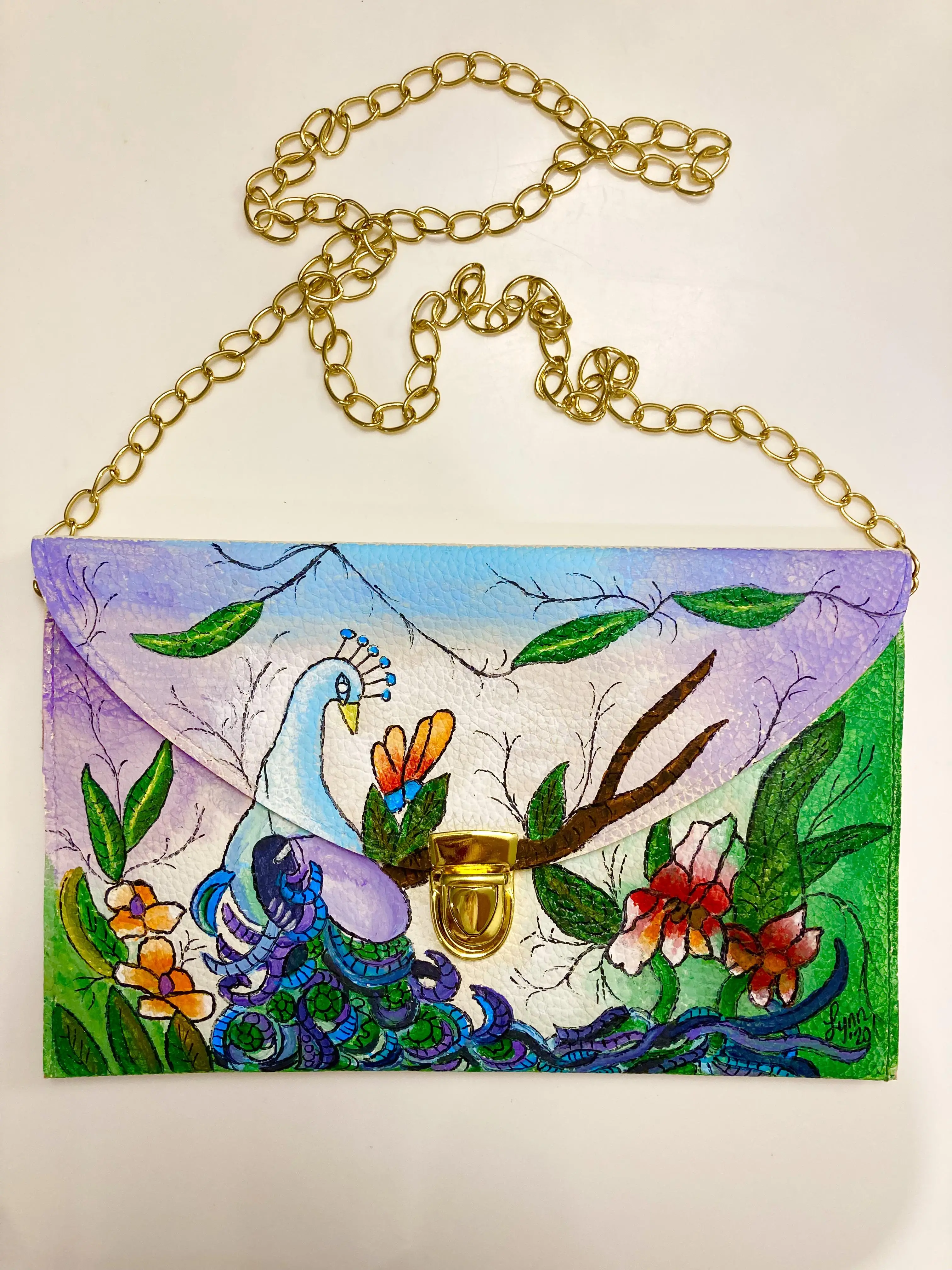 Hand painted hand bag