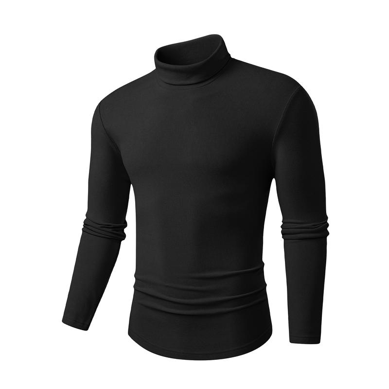 JMIERR Men's Casual Long Sleeve Turtleneck Shirts Lightweight Mock Pullover Sweaters Knitted T Shirt Slim Fit Tee Tops
