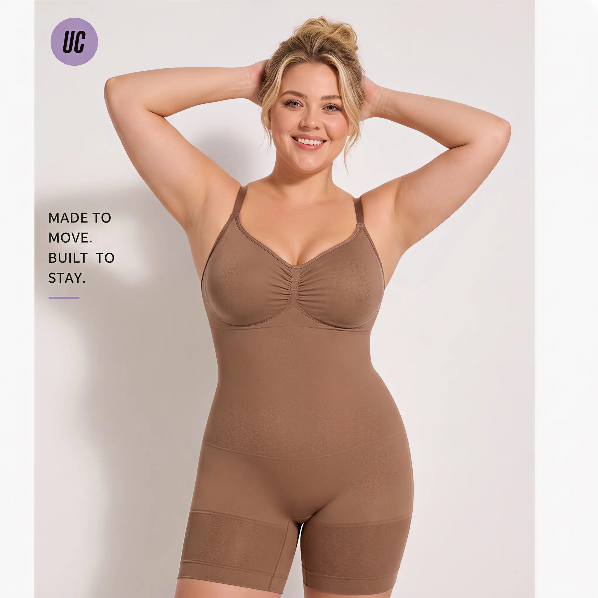 FL-ULTIMATE Control Women's Seamless Sculpting Bodysuit Shorts - Adjustable-Strap Body Shaping Fitted Footless Bodysuit for Everyday Wear (25425/25424), Body Shaping Bodysuits, Fitted Bodysuits