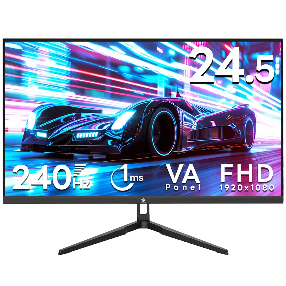 Z-EDGE 24.5" 240Hz Gaming Monitor FHD 1920x1080 1ms Response Time Frameless LED HDR 5000:1 Contrast DP & HDMI FathersDayGift