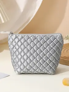 Women's Fashion Diamond Pattern Makeup Bag, Casual Bubble Clutch Wallet Phone Case, Lightweight Portable Daily Use Travel Organizer