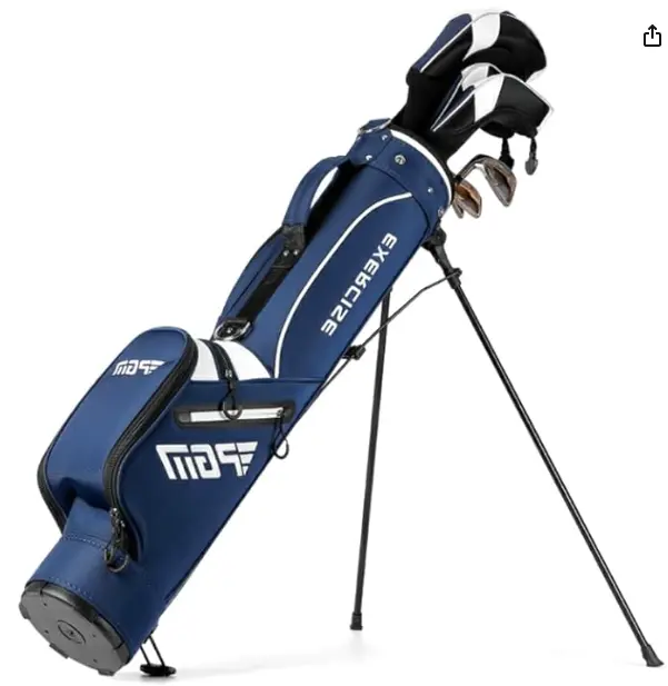 Sunday Golf Stand Bag for Golf Enthusiasts, Lightweight Blue Carry Bag Holds 6-9 Clubs with Cooler Pouch for Driving Range & Par 3 Courses, Adults, Includes A Cooler Pouch, Lightweight Design, Sunday Golf Sessions