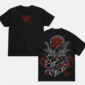 Mahoraga - Jujutsu Kaisen JJK Crew Neck Short Sleeve Anime Graphic Double-Printed Cotton T-Shirt Unisex Breathable Streatwear Casual Pure Color Tee