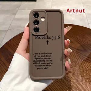 TPU Phone Case Compatible with Samsung Galaxy S23 Ultra S24 Plus S25 S22+ Biblical Trusting Verse Pattern Drop Protection Shockproof Soft Silicone Smartphone Cover Casing