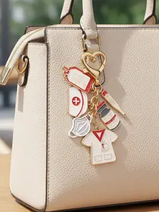 Nurse Doctor Theme Alloy Pendant, Keychain, Keychain For Bags, Women's Decorative Charm with Buckle, Perfect Gift for International Nurses Day