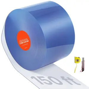 Clear PVC Strip Curtain, 150 Ft Length, 8 In Width, Plastic Door Strip Bulk Roll For Walk-In Freezer And Cooler Doors, Ideal For Supermarkets, Garages, Warehouses, Barns, Pet House And Animal Enclosures
