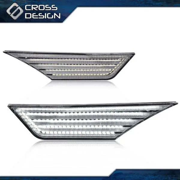 CROSSDESIGN Pair Pack White LED Side Marker Lights - Durable High-Quality Switchback Signal Car LED Lights for 16-21 Honda Civic, High Quality Products