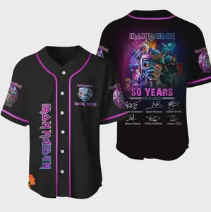 Personalized iron maiden tour 50 years baseball jersey shirt 3d