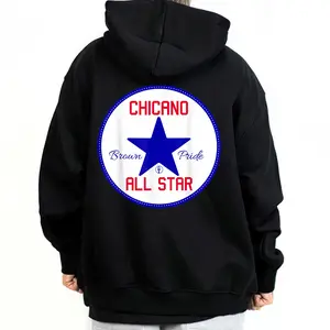 Chicano Brown Pride Chicano Clothing, Mexican Clothes, Lowrider Clothes, Oversized Graphic Tee Medium Heavy Sweatshirt Hoodie for Men & Women art Blue Red White