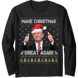 Funny Trump Make Christmas Great Again Ugly Sweater Xmas Long Sleeve T-Shirt