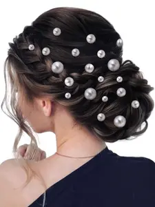 18pcs Fashion Versatile Pearl Hair Sticks, Bride Wedding Headpiece, U-Shaped Pearl Hair Clips, Maid of Honor Women Pearls, Hair Clip Set, Hair Pin Set