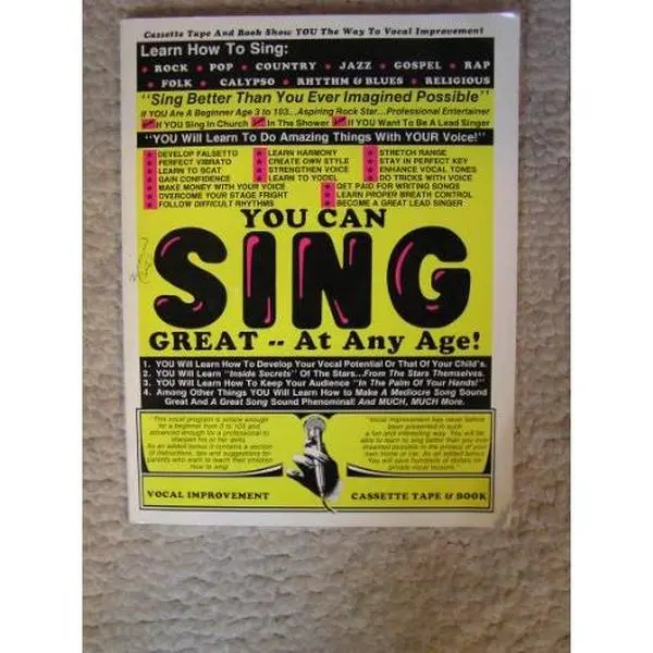 Used Hardcover Book - You Can Sing Great (No Age Restriction), Good 126-Page Singing Guide & Cassette by Richard Wiesend, English (Literature & Art Hardcover Books)