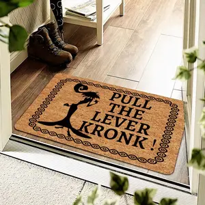 Pull The Lever Kronk Letter Pattern Door Mat, Funny Non-slip Door Entrance Mat, Decorative Area Rug for Home Living Room Bedroom Office, Home Decor Rugs, Print Rug