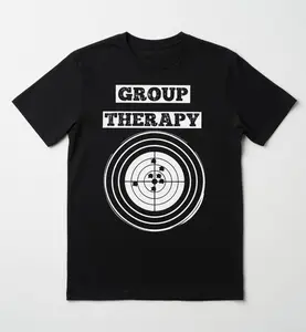 Group Therapy Target Black Gildan T-Shirt - Funny Shooting Range Graphic Tee