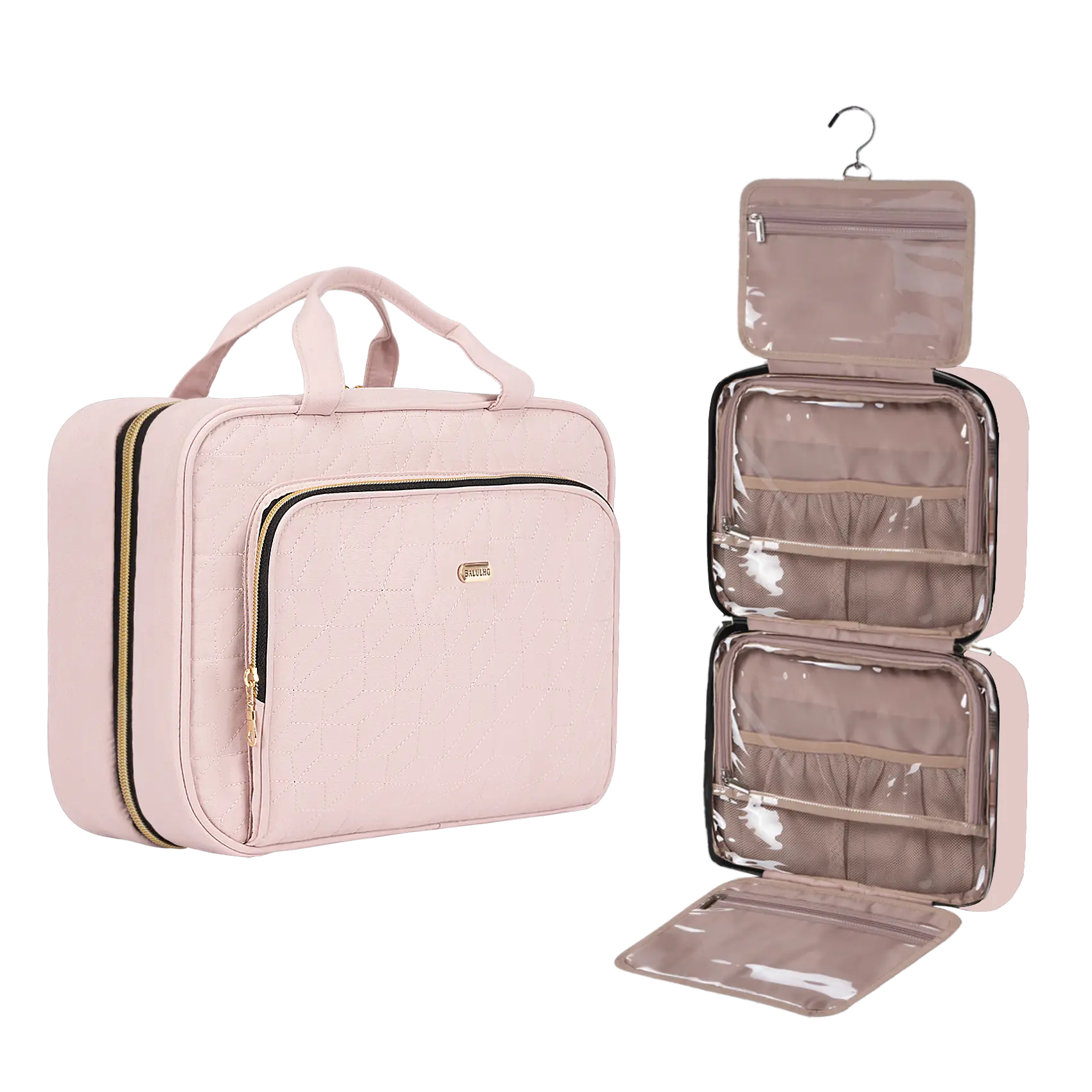 BALULHG Travel Makeup Bag Wash Bag, Large Capacity, Independently Distinguished, Dry and Wet Separation, Classified Storage, Hanging Design for Easy Travel Carrying, Convenient Carrying, Fashionable Appearance Design, Multi functional and Practical