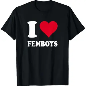 100% Cotton Red Heart I Love Femboys T-Shirt