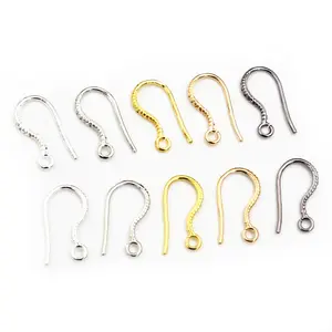 20pcs 17x8mm Rhodium Silver Gold Plated Earring Findings Earrings Clasps Hooks Fittings DIY Jewelry Making Accessories Earwire