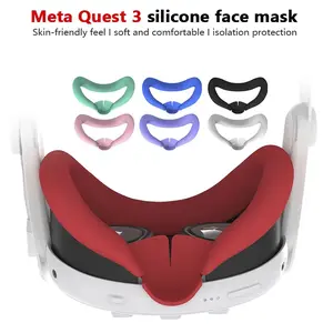 Multi-Color Silicone Face Mask Cover for Meta Quest 3 VR Headset, Skin-Friendly Soft Comfortable Anti-Sweat Isolation Protective Pad, Washable Replacement VR Face Cushion Accessories