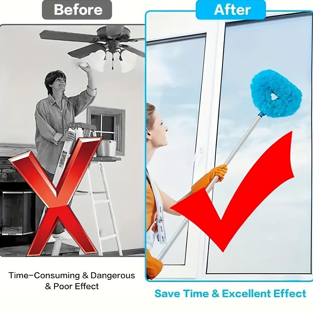 Multifunctional Microfiber Cleaning Set Retractable, Dustproof, Reusable, Machine Washable Cleaning Brush, Easy to Clean Car Wash Brush, Suitable for Home, Kitchen, Living Room, Bedroom, Outdoor, Glass, Floor Cleaning, No Batteries Required