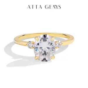 2CT Oval D VVS1 Color Synthetic Moissanite Ring for Women Engagement Wedding Fine Jewelry Gift Promise Ring R228