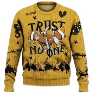 Streetwear Dunk High Wu Tang Shirt, Trust No One Snake-Bite Doodle Crayon Knitted Sweater ESG PHU