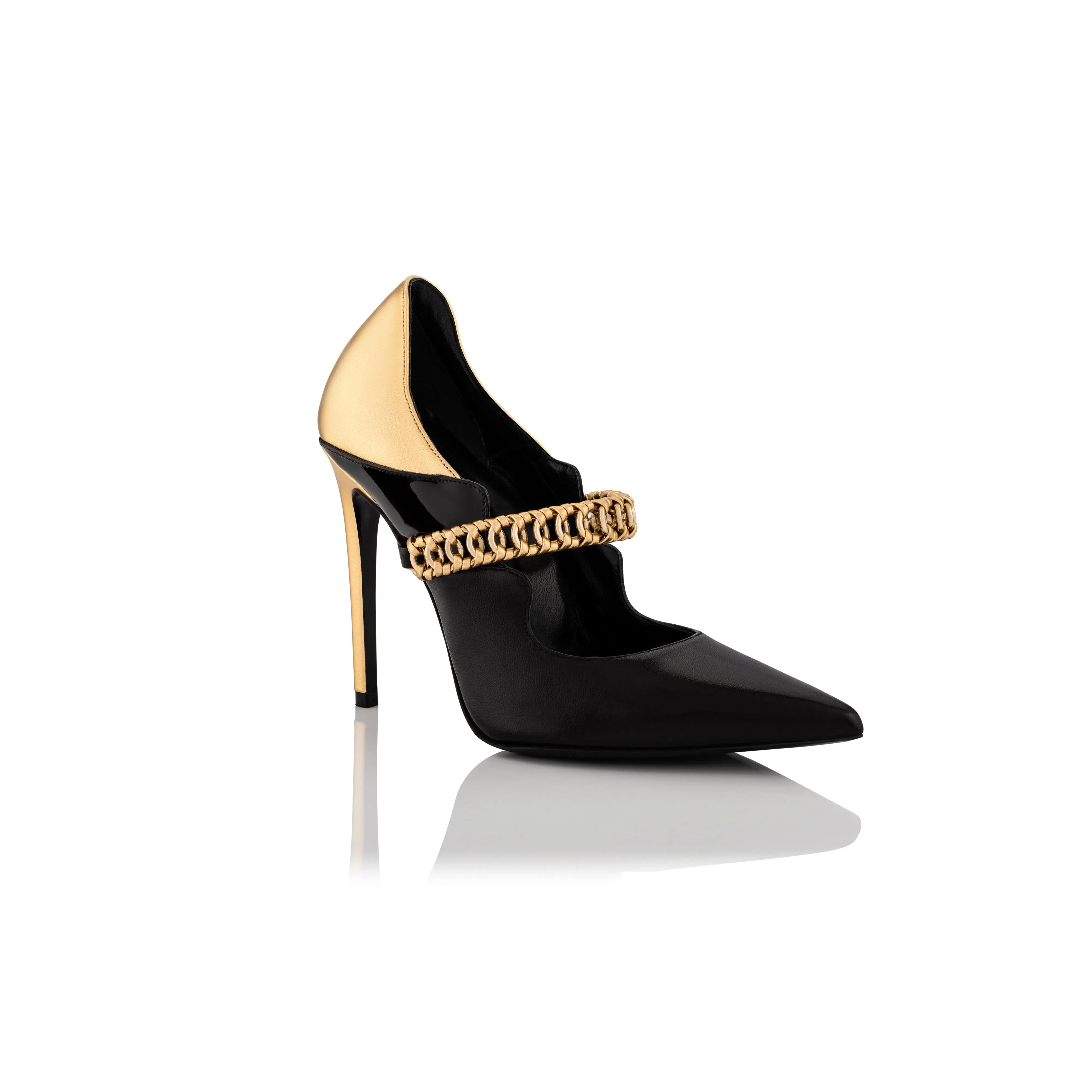 Daniela Uribe Love Yourself Pump (Black & Gold) Fashion Stylish Heels Walking Shoes Elegant Classy leather italian made luxury shoes