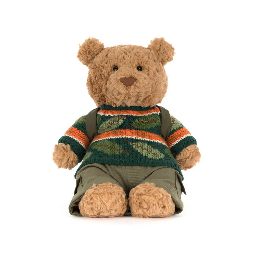 Jellycat Bartholomew Bear ‘Hiking’ Plush Toy, Soft Stuffed Animal, Cute and Cuddly Gift for Kids, Babies, Collectors, Home Decor, Fun Plush Toy, Keychain