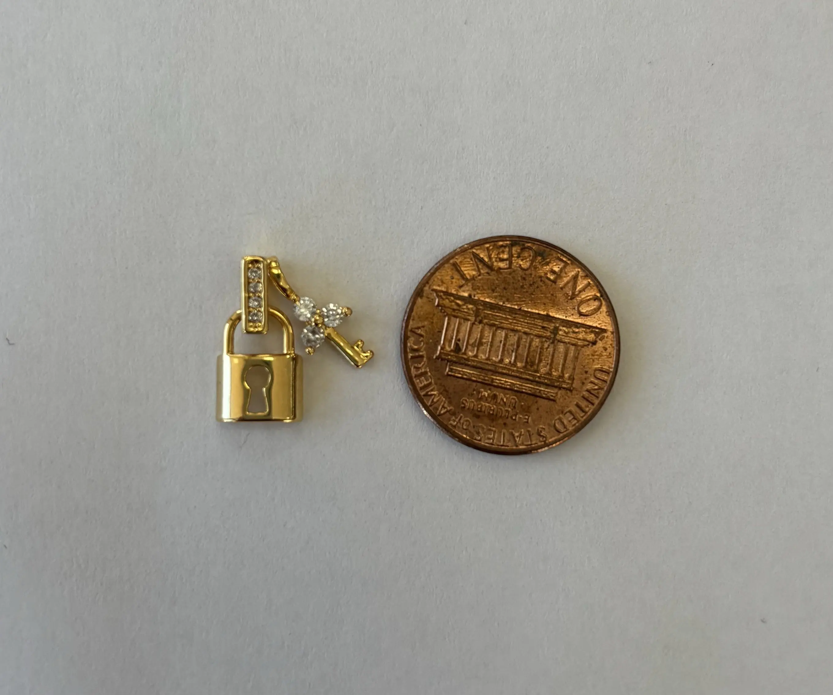 Gold Lock & Key Charm