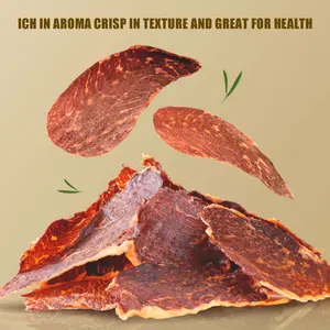 OGVIP Beef Jerky Chips 4 Bags (1 Bag 27g)x4 With 3 Flavors, Original Flavor, Spicy Flavor, Cumin Falvor